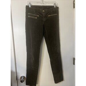 Club Monaco Corduroy Pants Womens 8 Gray Cotton Stretch  Ankle Pockets